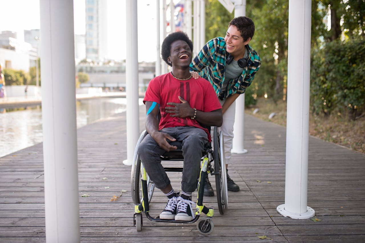 A support worker and the person they support in Sydney